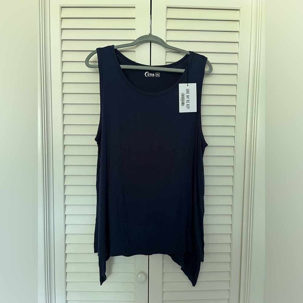 Navy Long Finesse Tank (with slit)